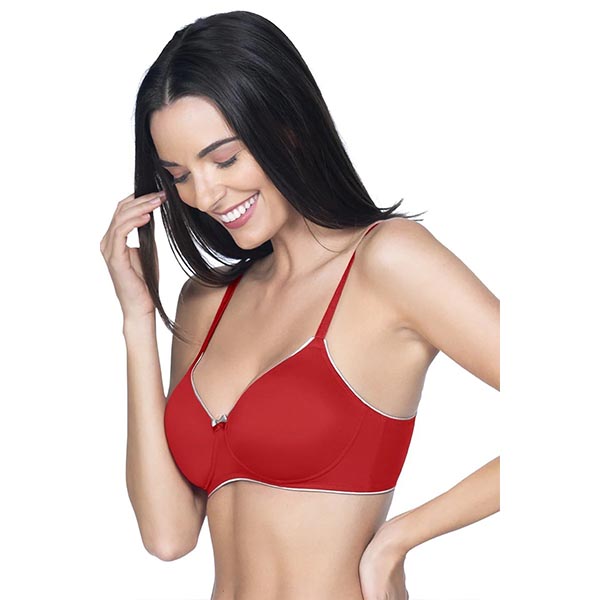 Amante Casual Chic Padded Non-Wired T-shirt Bra - Haute Red (10901