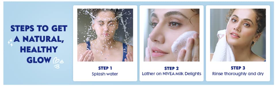 Nivea Women Face Wash for Normal Skin Milk Delights Saffron (100ml)