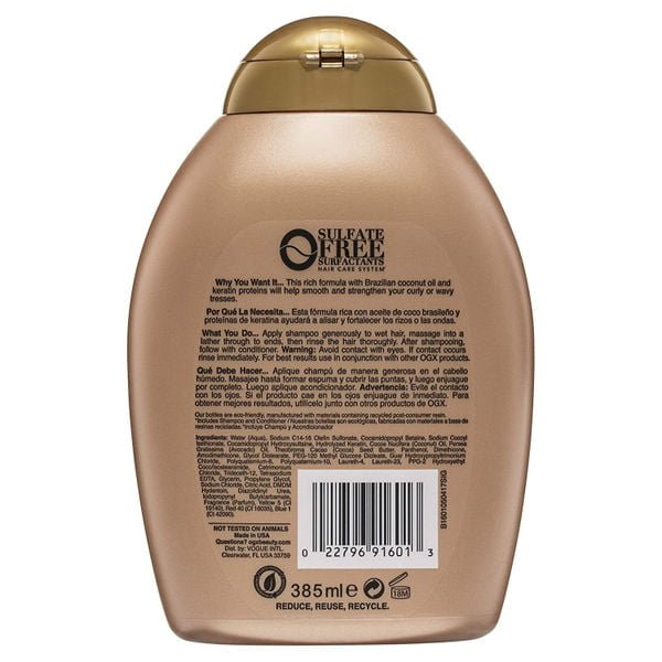 Ogx sulfate free shampoo deals ingredients