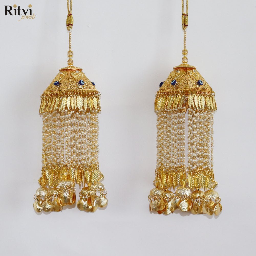 American Diamond Gold Plated Wedding bridal Jhumka Jhumki | South Indi – Indian  Designs